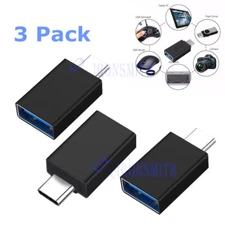 3-Pack USB-C 3.1 Male to USB A Female Adapter Converter OTG Type C Android Phone