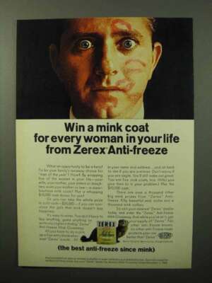 1964 Du Pont Zerex Anti-Freeze Ad - Win a Mink Coat