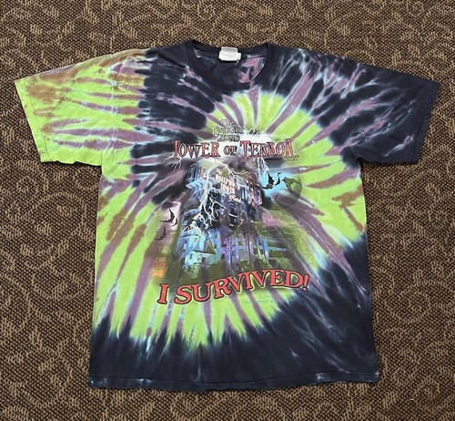 90’s DISNEYLAND RESORT TOWER OF TERROR Tower of Terror Tie dye Printed T-Shirt🔥