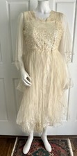 Antique 1920's Silk Tulle Handkerchief Deco Style Flapper Wedding Dress  Veil