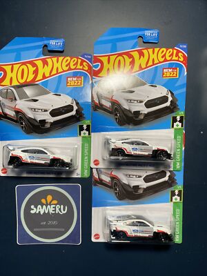 NEW HOT WHEELS MUSTANG MACH-E 1400 2022 HW GREEN SPEED LOT OF 3 SHIPS IN BOX
