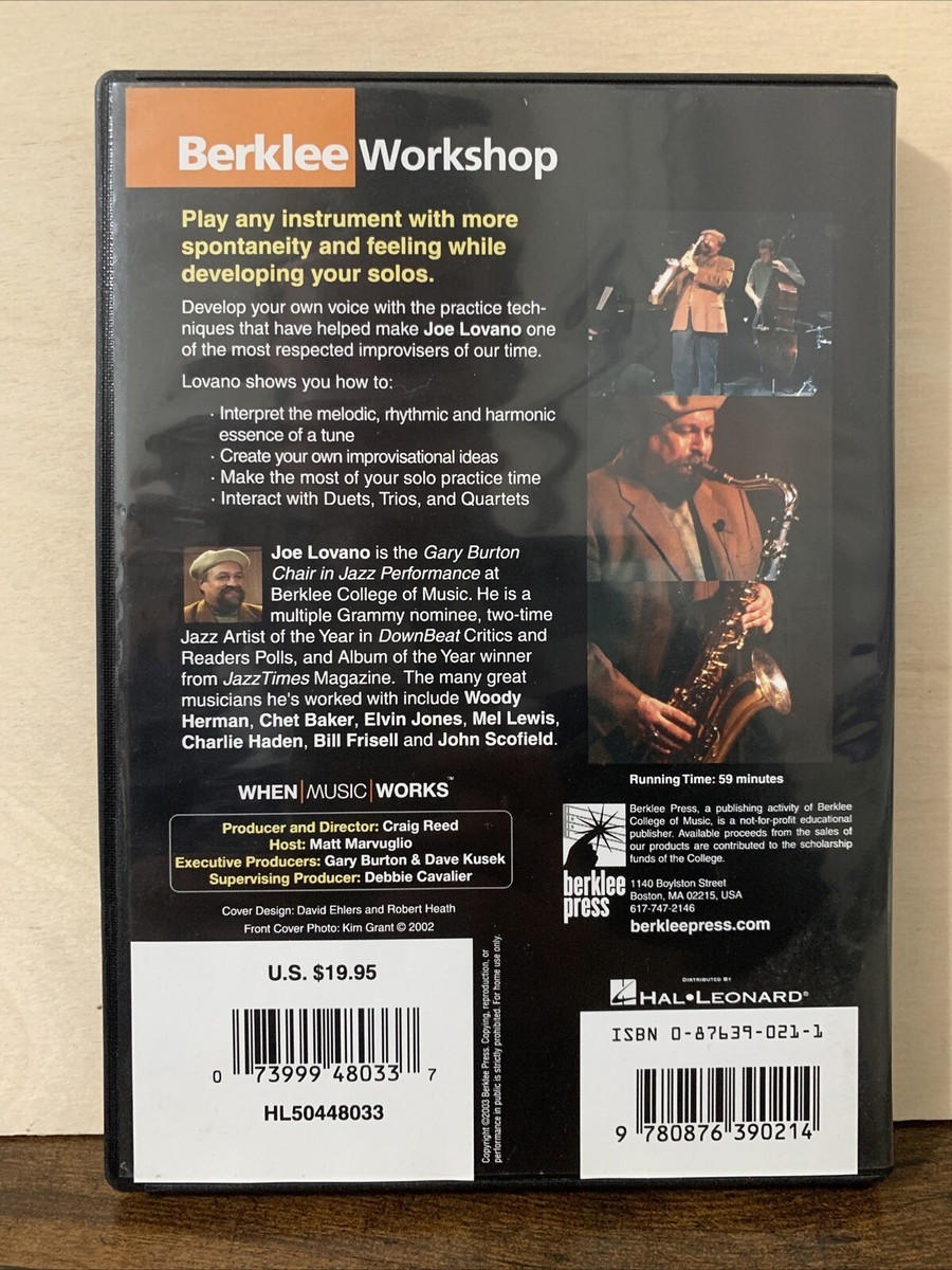 JOE LAVANO - JAZZ IMPROVISATION - BERKLEE WORKSHOP - DVD