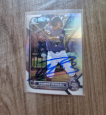 Warming Bernabel Signed 2022 Bowman Draft Chrome Baseball Card Rockies #BDC-179