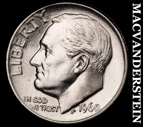 1960 Roosevelt Dime- Silver- Choice Gem Brilliant Uncirculated Luster #J3351