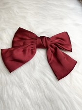 Large Red Hair Bow Clip with Satin Ribbon Hair Barrette Women Hair Accessories