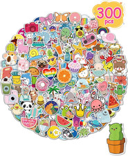 300 Vinyl Stickers Waterproof Aesthetic Pack for Laptop Water Bottle Kids Teens