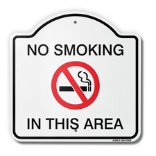 No Smoking In This Area 18" X 18" Heavy-Gauge Aluminum Architectural Sign