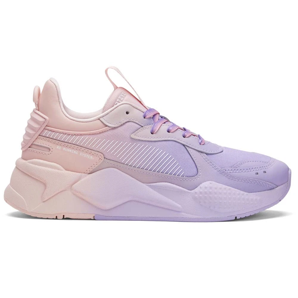 Sneakers Puma RsX sbiadite sfumate logo a righe stringate donna rosa viola Casua