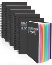 Colored Spiral Notebooks 5x7 - 6 Pack, College Ruled, Durable, Thick Paper