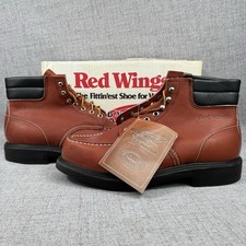 Red Wing 204 Boots Mens 10 E Moc Toe Supersole Leather Work USA Made Vintage NIB