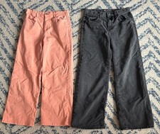Old Navy Girls Wide Leg Baggy Jeans Size 16 - 2 Pair - Coral Faded Black