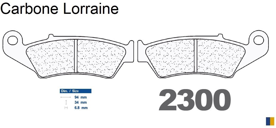 Plaquettes de frein Carbone Lorraine type 2300 A3+ pour éliminer le manque de mordant