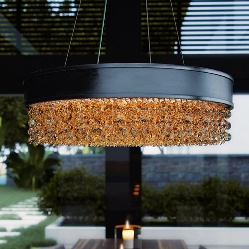 Maxim Mystic 24" Wide Bronze Modern Crystal LED Pendant Light - Picture 1 of 7