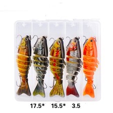5pcs Fishing Lures for Bass Trout Segmented Multi Jointed Swimbaits Slow Sinking