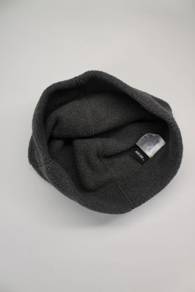 Plain grey round top fleece air core winter beanie cap by lands end made USA