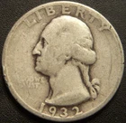 1932 Washington Quarter - Some Hair Details Still Shows