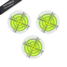 YMGBHNKJLS 3Pcs Small Circular Bubble Levels 32x7mm 32x7mm, Yellow-green