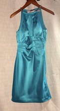 Woman’s  Knee High Turquoise Satin Dress Eliza J Size 2