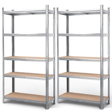 MasterSpec 2PCS 5-Tier Garage Shelving 1.5M Steel Warehouse Shelf Storage Rack