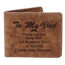 THTCSQ To My Dad Gifts,Leather Wallet for Men, Engraved Personalized Leather ...