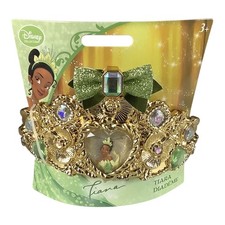 Disney Princess Tiana Gold Tiara With Glitter Bow Gem Accents For Kids Ages 3 
