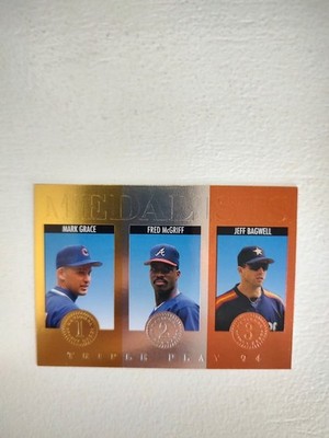 1994 Donruss Triple Play - Medalists Jeff Bagwell, Fred McGriff, Mark Grace #4