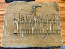 WW1 General Surgery / GYN Field Kit in Canvas Roll
