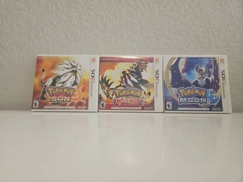 Pokemon Nintendo 3DS Bundle 3 Games Omega Ruby, Sun and Moon
