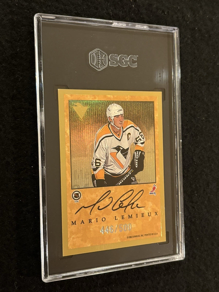 1995-96 Donruss Elite - LeMieux/Lindros Autograph Mario Lemieux