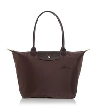 Longchamp le Pliage Green Nylon Tote Bag Large Mocha Brown