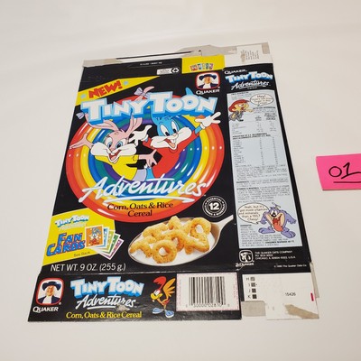 VTG 1990 Cereal Box Looney Tunes Tiny Toon Toons Adventures Cartoon TV Game 90 1