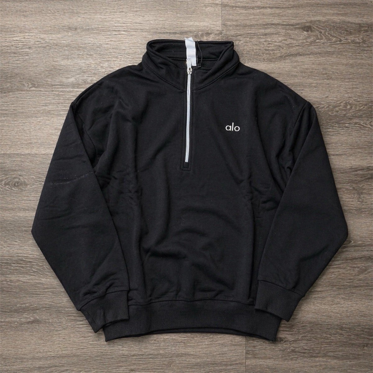 Alo Accolade 1/4 Zip Pullover Sweatshirt Men's Black Size Medium