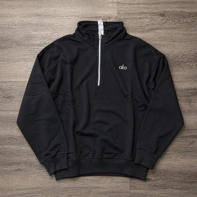 Alo Accolade 1/4 Zip Pullover Sweatshirt Men's Black Size Medium