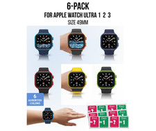 For Apple Watch Ultra 1 2 3 49mm Silicone Screen Protector 6-Pack