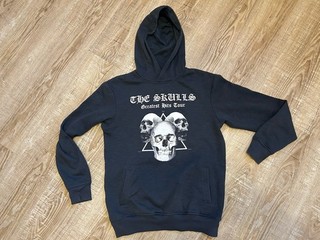 Totenkopf / Skull Hoodie Gr. 152 Kapuzenpullover Dunkelgrau