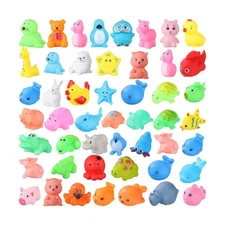 Chivao 50 Pcs Baby Bath Toys Bulk Infant Water Float Squeak Rubber ... Fast Ship
