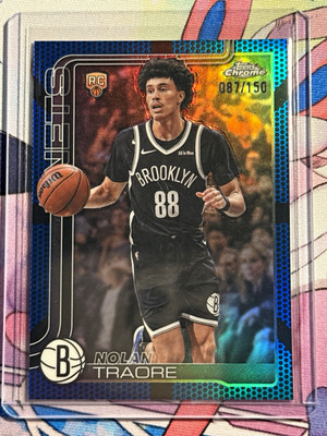 2025-26 Topps Chrome Update Nolan Traore RC Blue Basketball Refractor /150 #169