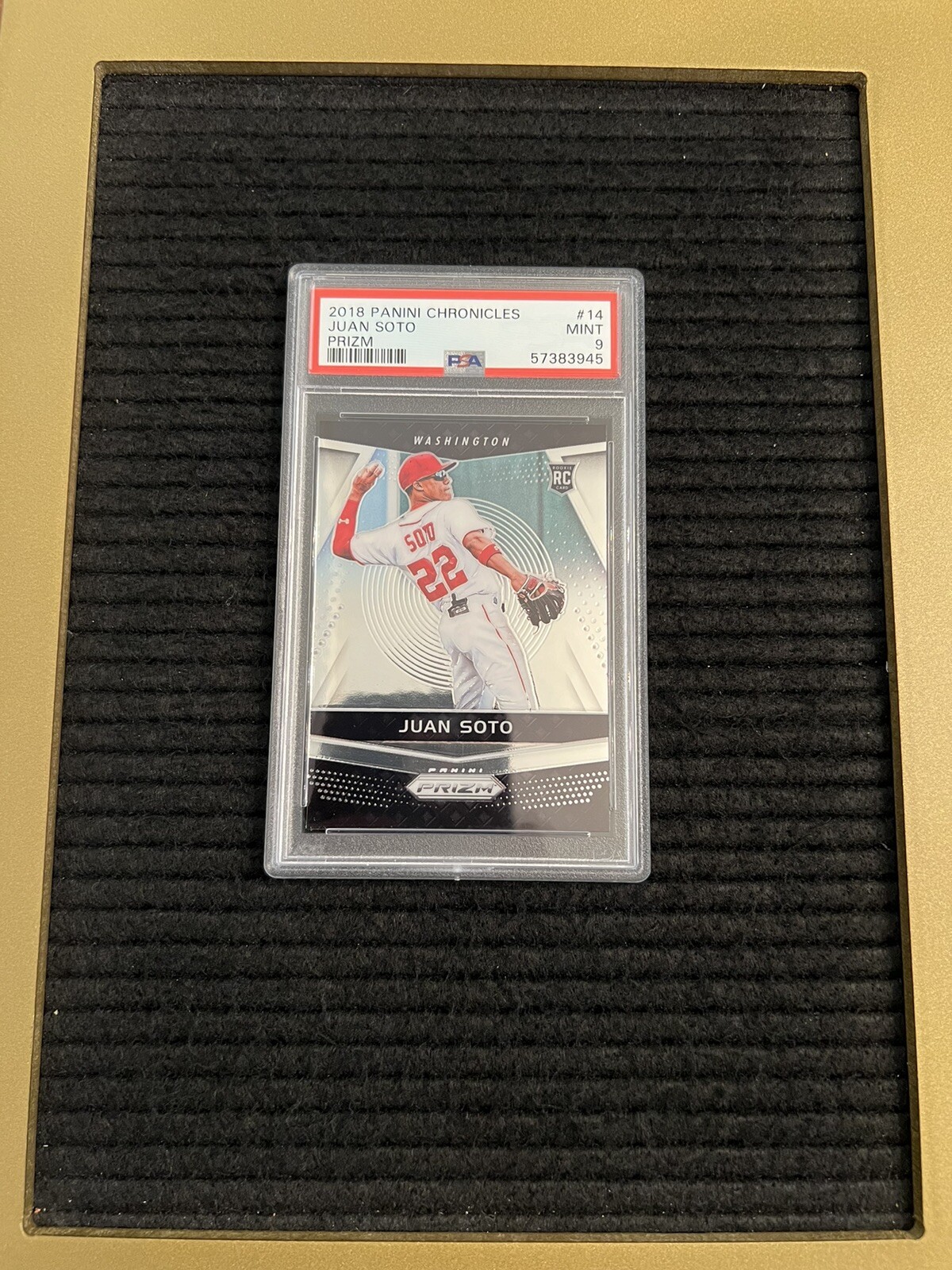 2018 Panini Chronicles Prizm Juan Soto #14 PSA 9 MINT Rookie RC