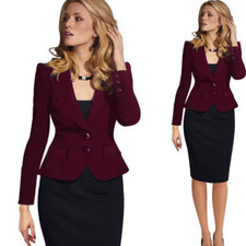 Spring and Autumn Women's Solid Color Business Casual Slim Fit Suit Jacket