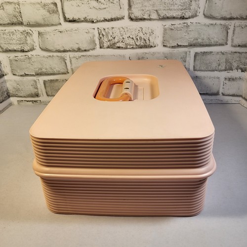 90s Caboodles Gemstone Jewelry Organizer Carrying Case #2410 Peach/Pink - Picture 6 of 19
