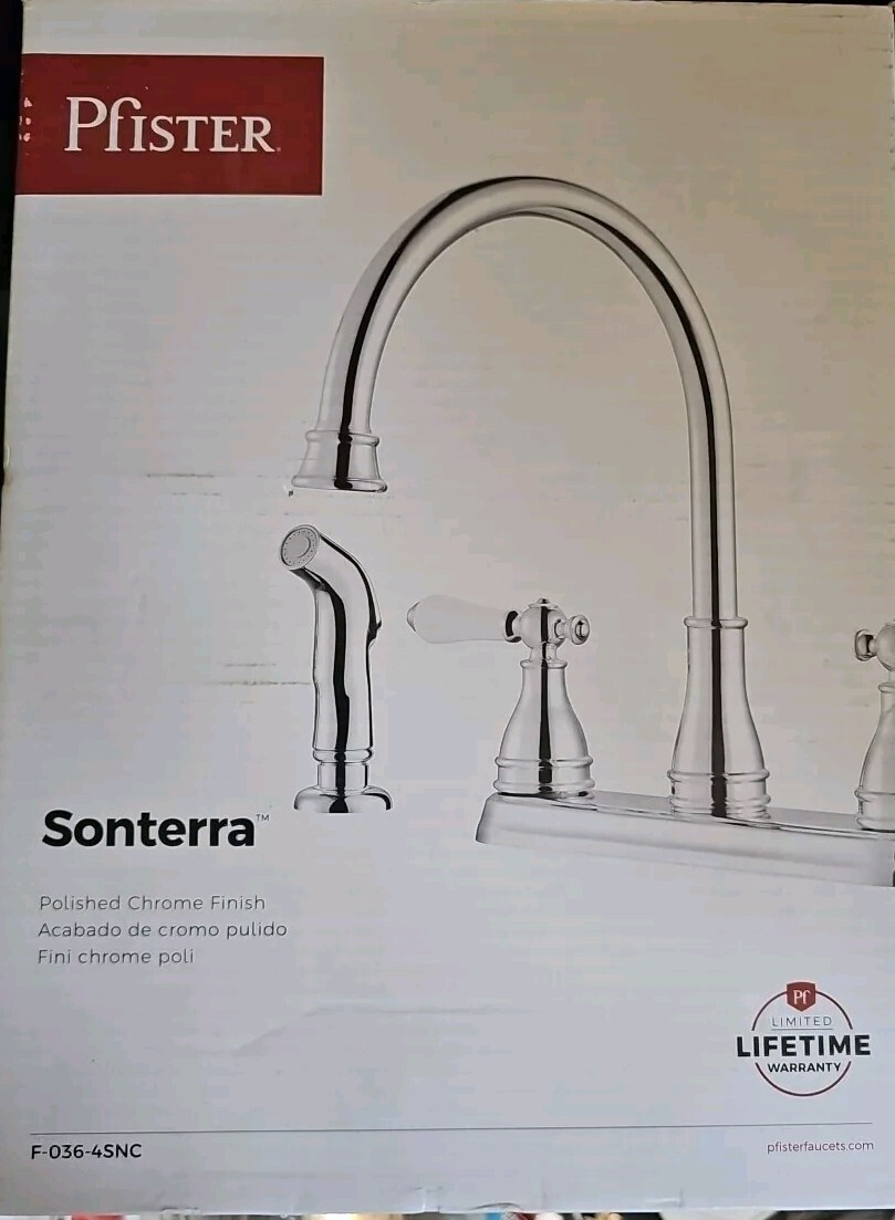 Pfister F-036-4snc Sonterra Kitchen Faucet Chrome With Rinse Handle for ...