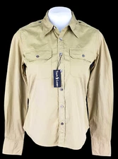 RALPH LAUREN Womans Olive Green L/S EVENING SHIRT - S - RRP £99