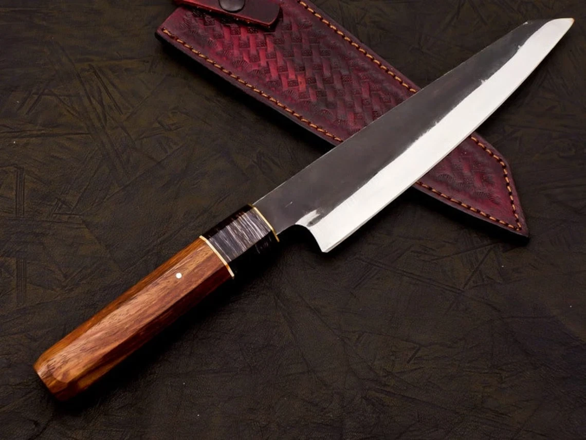 Personalized Gyuto Chefs Knife & Sheath Chef Knive Custom Kitchen Cooking Father