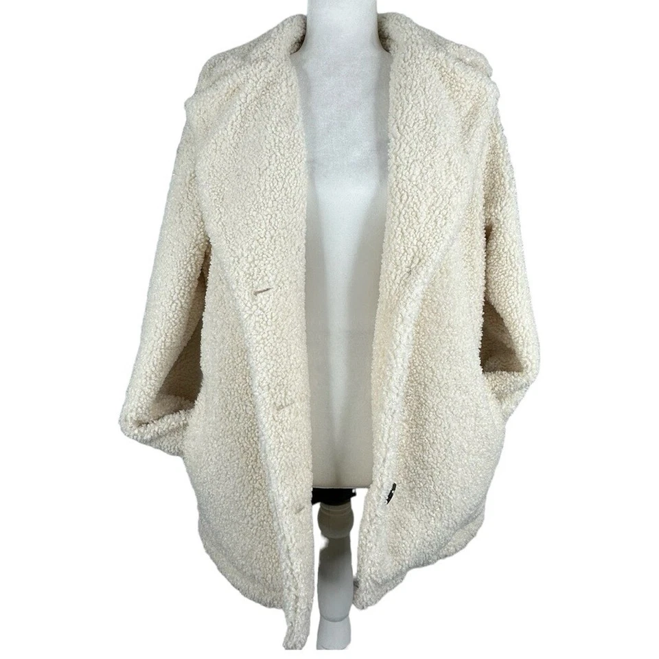 Sanctuary Women’s Off-White Coastal Button Down Teddy Sherpa Casual Coat Med/C46 - Image 2 of 4