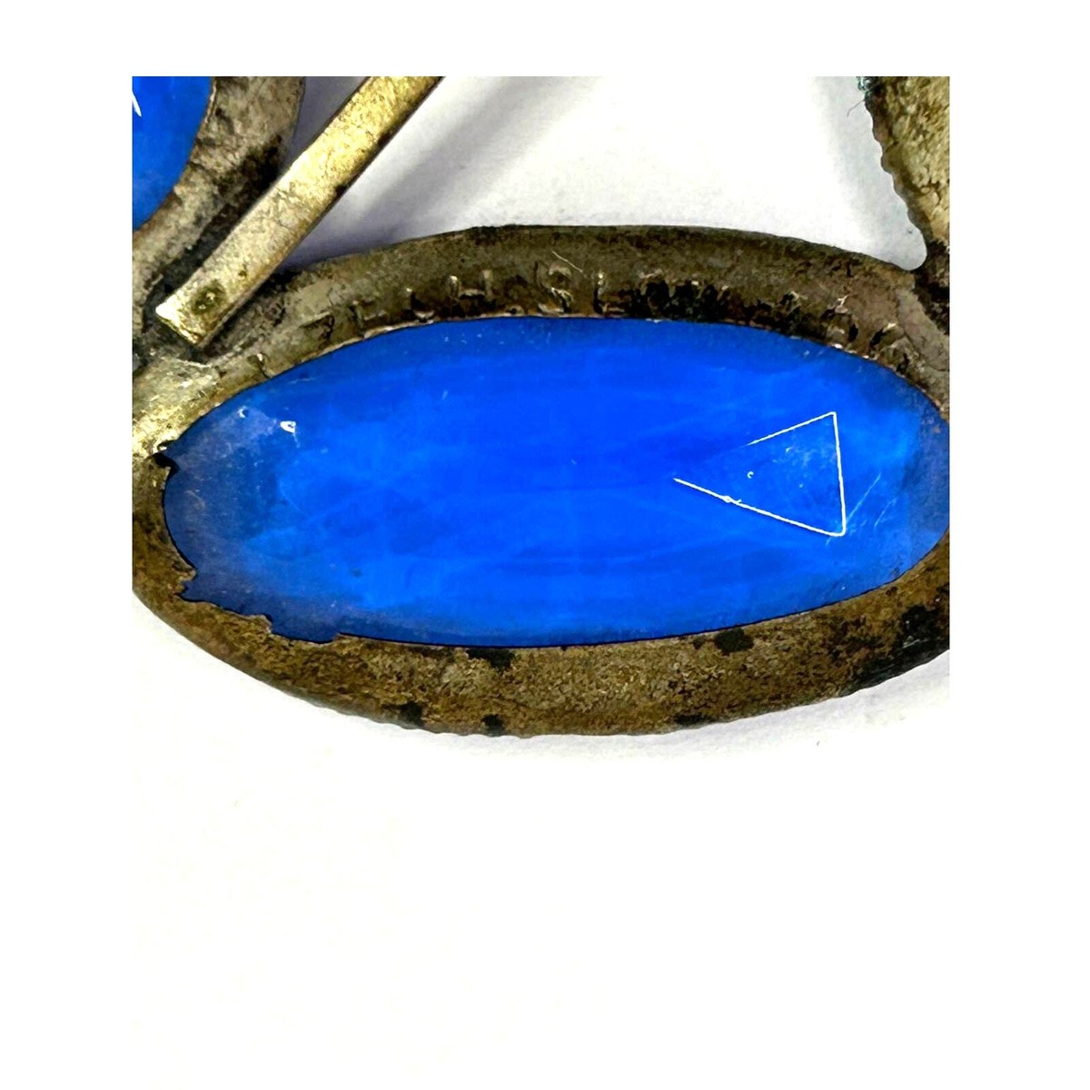 Antique Sapphire Blue Czech Glass‎ Sash Belt Buckle Antique Victorian Deco Czech Blue Glass Sash Buckle | eBay main image 2