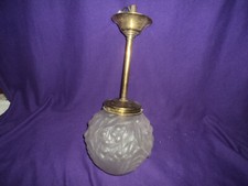 GLOBE  VASQUE MULLER  DEGUE LAMPE ART DECO NOUVEAU 1900 SUSPENSION LUSTRE
