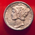 1927-P   Mercury Head Dime    AU/Unc
