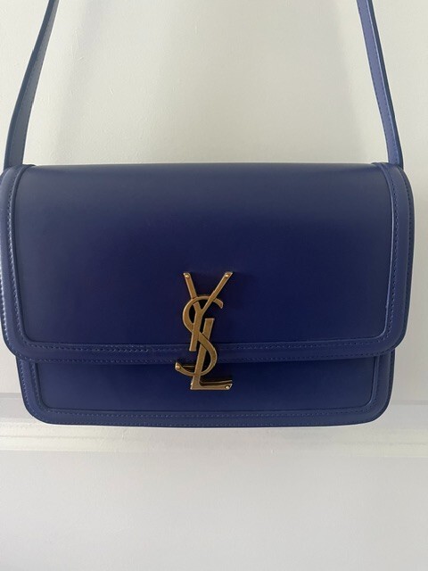 Borsa a tracolla Saint Laurent media Solferino in pelle blu