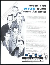 1966 WYZE radio station Atlanta 5 DJ portrait vintage trade print ad