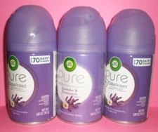 3 AIRWICK PURE Automatic Spray Can Refills LAVENDER CHAMOMILE ODOR NEUTRALIZER
